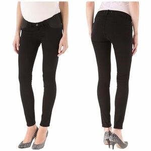 J BRAND Mama J  Side Panel Low-Rise Skinny Pencil Leg Maternity Jeans 29 Black